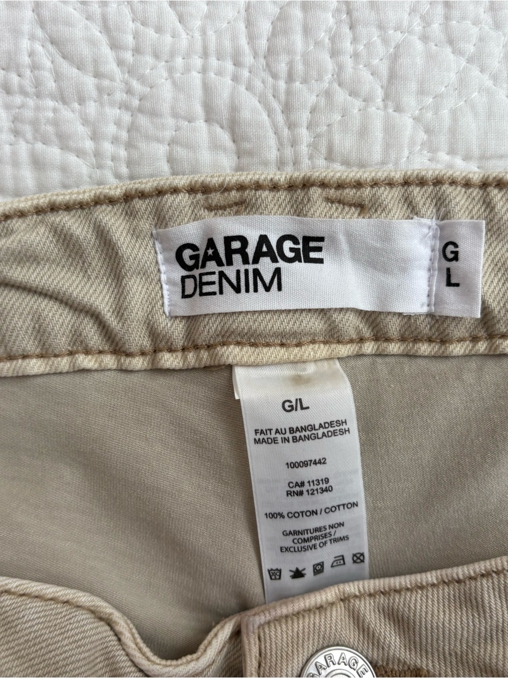 Garage Denim Mini Skirt with built in Shorts in Beige / Tan - Picture 7 of 7